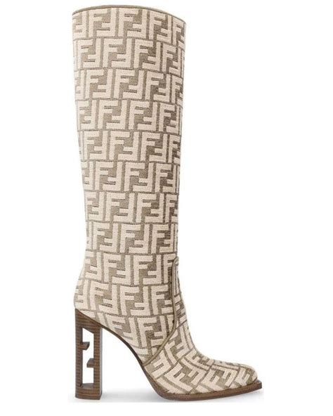 fendi canvas boots|fendi high heel boots.